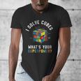 I Solve Cubes Speed Cubing Vintage Youth Math Teacher Men's V-Neck T-Shirt, funny design I Solve Cubes Speed Cubing Vintage Youth Math Teacher Men's V-Neck T-Shirt, funny design