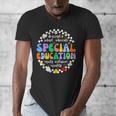 Special Education Teacher SPED Squad Team Kids Men Groovy Men's V-Neck T-Shirt, Groovy Teacher Gifts, funny design
