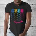 SPED Squad Proud Special Education Para Teacher Colorful Men's V-Neck T-Shirt, funny design SPED Squad Proud Special Education Para Teacher Colorful Men's V-Neck T-Shirt, funny design