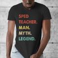 Sped Teacher Man Myth Legend Men's V-Neck T-Shirt, funny design Sped Teacher Man Myth Legend Men's V-Neck T-Shirt, funny design
