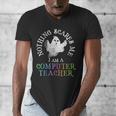 This Is My Spooky COMPUTER TEACHER Costume Don't Scare Me Men's V-Neck T-Shirt, funny design