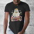Spooky Teacher Groovy Retro Ghost Teacher Halloween 2023 For Men Women Kids Men's V-Neck T-Shirt, Groovy Teacher Gifts, funny design Spooky Teacher Groovy Retro Ghost Teacher Halloween 2023 For Men Women Kids Men's V-Neck T-Shirt, Groovy Teacher Gifts, funny design