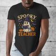Spooky Teacher Halloween Cute Ghost Pumpkin Reading Women Men's V-Neck T-Shirt, funny design Spooky Teacher Halloween Cute Ghost Pumpkin Reading Women Men's V-Neck T-Shirt, funny design