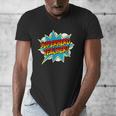 Superhero Teacher Retro Comic Teaching Superpower Men's V-Neck T-Shirt, funny design