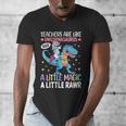 T Rex Dinosaur Unicorn Teachers Are Like Unicornasaurus Rex Men's V-Neck T-Shirt, funny design T Rex Dinosaur Unicorn Teachers Are Like Unicornasaurus Rex Men's V-Neck T-Shirt, funny design