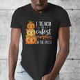 I Teach The Cutest Pumpkins In The Patch Fall Autumn Teacher Men's V-Neck T-Shirt, funny design