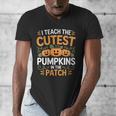I Teach The Cutest Pumpkins In The Patch Halloween Teacher Men's V-Neck T-Shirt, funny design