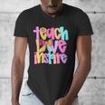 Teach Love Inspire Preppy Back To School Teacher Women Men's V-Neck T-Shirt, funny design