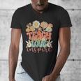 Teach Love Inspire Retro Groovy Daisy Back To School Teacher For Men Women Kids Men's V-Neck T-Shirt, Groovy Teacher Gifts, funny design