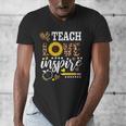 TEACH LOVE INSPIRE Teacher Sunflower Appreciation Men's V-Neck T-Shirt, funny design TEACH LOVE INSPIRE Teacher Sunflower Appreciation Men's V-Neck T-Shirt, funny design