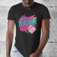 Teacher 90s Retro Colorful Teacher Of The 90s Back To School Men's V-Neck T-Shirt, 90s Teacher Gifts, funny design