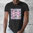 Teacher Bow Pencil Flowers Teacher Back To School Men's V-Neck T-Shirt, funny design Teacher Bow Pencil Flowers Teacher Back To School Men's V-Neck T-Shirt, funny design