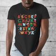 Teacher Christmas Alphabet Back To School Holiday Learning Men's V-Neck T-Shirt, funny design Teacher Christmas Alphabet Back To School Holiday Learning Men's V-Neck T-Shirt, funny design