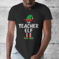 The Teacher Elf Matching Family Christmas Men's V-Neck T-Shirt, funny design