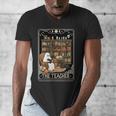 The Teacher Ghost Book Reading Books Lover Halloween Men's V-Neck T-Shirt, funny design