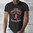 Teacher Who Runs Half Marathon Runner Running Lover Graphic Men's V-Neck T-Shirt, funny design Teacher Who Runs Half Marathon Runner Running Lover Graphic Men's V-Neck T-Shirt, funny design