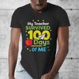 My Teacher Survived 100 Days Of Me Men's V-Neck T-Shirt, funny design My Teacher Survived 100 Days Of Me Men's V-Neck T-Shirt, funny design