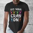Teacher's Get Your Cray On Dabbing Crayons Men's V-Neck T-Shirt, funny design Teacher's Get Your Cray On Dabbing Crayons Men's V-Neck T-Shirt, funny design