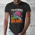 Teachers Love Brains Halloween 2025 Skeleton Costume Men's V-Neck T-Shirt, funny design Teachers Love Brains Halloween 2025 Skeleton Costume Men's V-Neck T-Shirt, funny design
