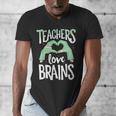 Teachers Love Brains Halloween Costume Trick Treat Zombie Men's V-Neck T-Shirt, funny design Teachers Love Brains Halloween Costume Trick Treat Zombie Men's V-Neck T-Shirt, funny design