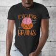 Teachers Love Brains Halloween T-Shirt For Men Women Men's V-Neck T-Shirt, funny design