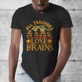All Teachers Love Brains School Halloween Costume Men's V-Neck T-Shirt, funny design