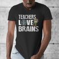 Teachers Love Brains Zombie Halloween Hilarious Men's V-Neck T-Shirt, funny design Teachers Love Brains Zombie Halloween Hilarious Men's V-Neck T-Shirt, funny design