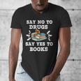 Teachers Red Ribbon Week Say No To Drugs Say Yes To Books Men's V-Neck T-Shirt, funny design Teachers Red Ribbon Week Say No To Drugs Say Yes To Books Men's V-Neck T-Shirt, funny design