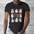 Teaching My Boos Teacher Cute Ghost Groovy Teacher Halloween Men's V-Neck T-Shirt, Groovy Teacher Gifts, funny design Teaching My Boos Teacher Cute Ghost Groovy Teacher Halloween Men's V-Neck T-Shirt, Groovy Teacher Gifts, funny design