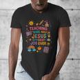 Teaching Kids About Jesus Is The Best Job Ever Bible Teacher Men's V-Neck T-Shirt, funny design Teaching Kids About Jesus Is The Best Job Ever Bible Teacher Men's V-Neck T-Shirt, funny design