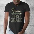 Team First Grade Camo 1st Grade Teacher Camouflage Men's V-Neck T-Shirt, First Grade Teacher Gifts, funny design