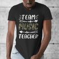 Team Music Teacher Camo Teacher Student Back To School Men's V-Neck T-Shirt, funny design