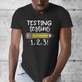 Testing Testing 123 Cute Test Day School Teacher Exam For Men Women Girls Kids Men's V-Neck T-Shirt, funny design
