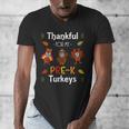 Thankful For My Prek Turkeys In Masks Thanksgiving Teacher For Men Women Men's V-Neck T-Shirt, funny design