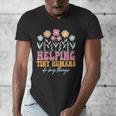 Tiny People Help Do Big Things Nursery Teacher Men's V-Neck T-Shirt, funny design