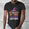 This Is My Tired Teacher Costume Halloween Men's V-Neck T-Shirt, funny design