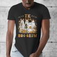 TK Boo Crew Preppy Halloween Floral Ghost TK Teacher Team TK Men's V-Neck T-Shirt, funny design TK Boo Crew Preppy Halloween Floral Ghost TK Teacher Team TK Men's V-Neck T-Shirt, funny design