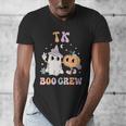 TK Boo Crew Retro Groovy Halloween Floral Ghost TK Teacher Men Women Kids Men's V-Neck T-Shirt, Groovy Teacher Gifts, funny design