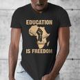 History Education Is Freedom African Map Black Teacher Men's V-Neck T-Shirt, History Teacher Gifts, funny design History Education Is Freedom African Map Black Teacher Men's V-Neck T-Shirt, History Teacher Gifts, funny design