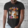 Trick Or Teach Cute Ghost Coffee Pumpkins Halloween Teacher Men's V-Neck T-Shirt, funny design Trick Or Teach Cute Ghost Coffee Pumpkins Halloween Teacher Men's V-Neck T-Shirt, funny design