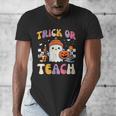Trick Or Teach Ghost Teacher School Halloween Men Women Men's V-Neck T-Shirt, funny design