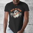 Trick Or Teach Groovy Retro Ghost Halloween Teacher Kids Men's V-Neck T-Shirt, Groovy Teacher Gifts, funny design Trick Or Teach Groovy Retro Ghost Halloween Teacher Kids Men's V-Neck T-Shirt, Groovy Teacher Gifts, funny design