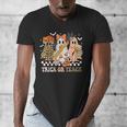 Trick Or Teach Groovy Teacher Halloween Floral Ghost Men's V-Neck T-Shirt, Groovy Teacher Gifts, funny design Trick Or Teach Groovy Teacher Halloween Floral Ghost Men's V-Neck T-Shirt, Groovy Teacher Gifts, funny design