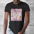Trick Or Teach Retro Halloween Teacher Look Men's V-Neck T-Shirt, funny design