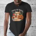 Trick Or Teach Retro Halloween Teacher Women Men Costume Men's V-Neck T-Shirt, funny design Trick Or Teach Retro Halloween Teacher Women Men Costume Men's V-Neck T-Shirt, funny design