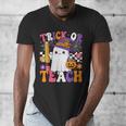 Trick Or Teach Teacher Pencil Ghost Halloween Teacher Men's V-Neck T-Shirt, funny design Trick Or Teach Teacher Pencil Ghost Halloween Teacher Men's V-Neck T-Shirt, funny design