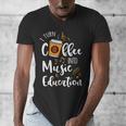 I Turn Coffee Into Music Education Music Teacher Men's V-Neck T-Shirt, funny design I Turn Coffee Into Music Education Music Teacher Men's V-Neck T-Shirt, funny design