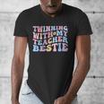 Twinning With My Teacher Bestie Teaching Partner Men's V-Neck T-Shirt, funny design Twinning With My Teacher Bestie Teaching Partner Men's V-Neck T-Shirt, funny design
