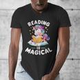 Unicorn Teacher Reading Is Magical Book Men's V-Neck T-Shirt, funny design Unicorn Teacher Reading Is Magical Book Men's V-Neck T-Shirt, funny design