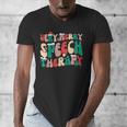 Verry Merry Speech Language Pathologist Teacher Christmas Men's V-Neck T-Shirt, funny design